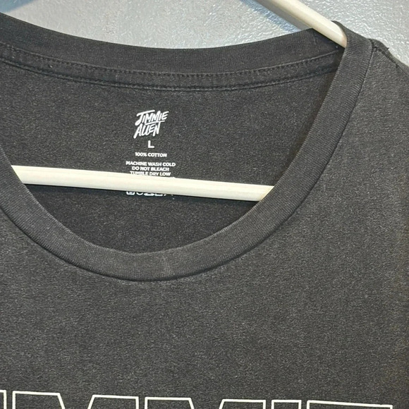 jimmy allen short sleeve tshirt black round neck concert tour live in concert LG - Picture 2 of 3